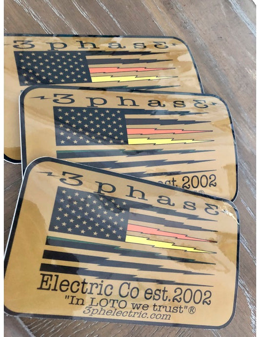 1 medium 3phase flag sticker