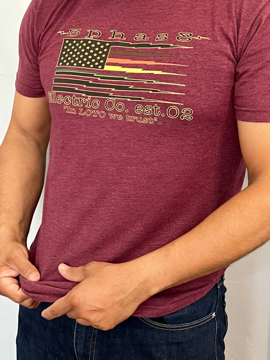 Heather maroon t-shirt